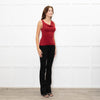 Reformation Red Boatneck Jersey Top