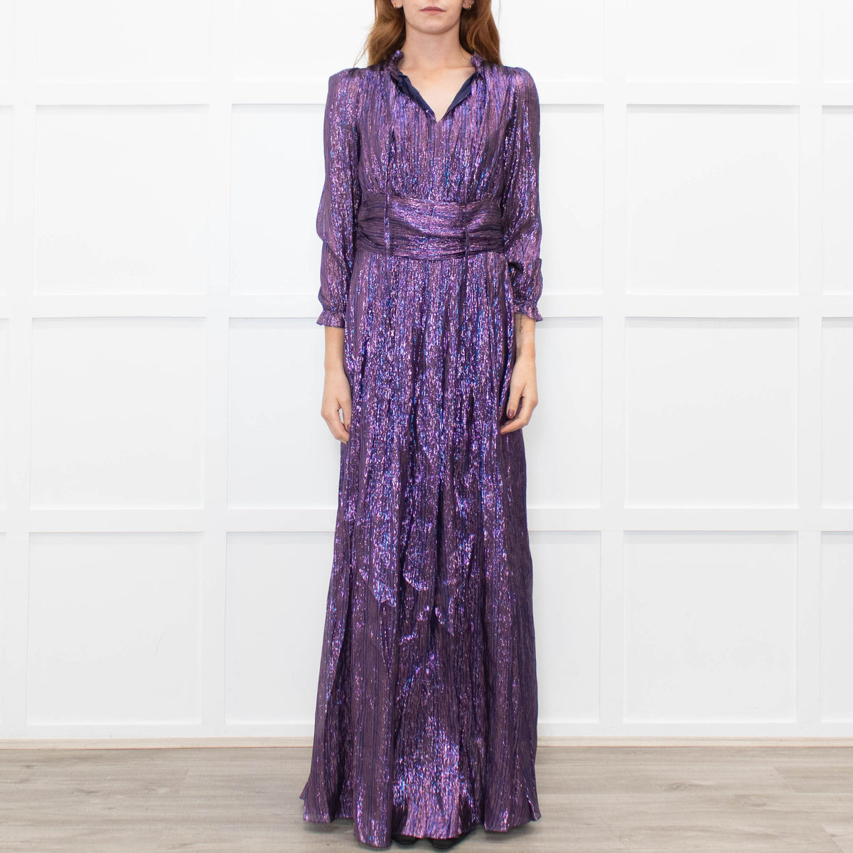 Ridley Purple Lurex Maxi Dress