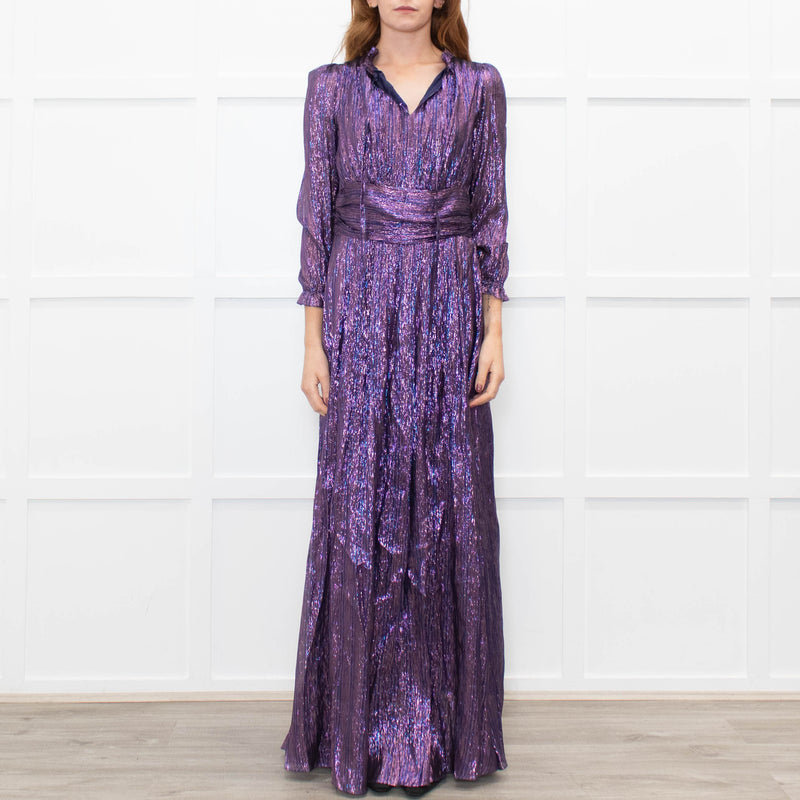 Ridley Purple Lurex Maxi Dress