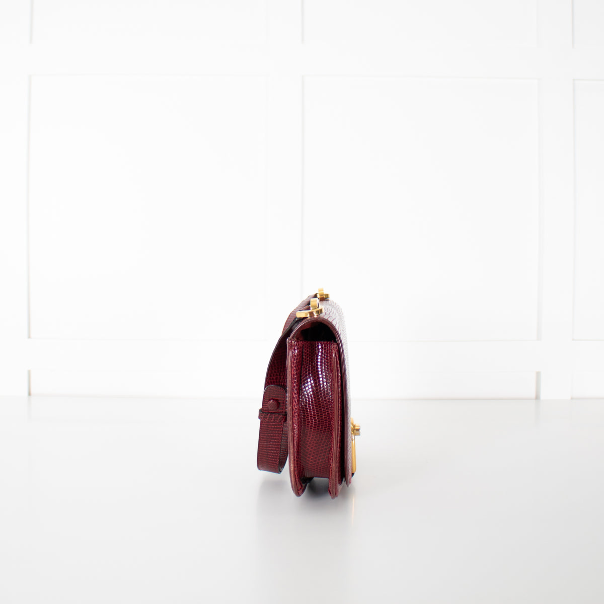 Gucci Burgundy Lizard Vintage Shoulder Bag