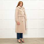 Fox London Faux Shearling Cream Trench Coat