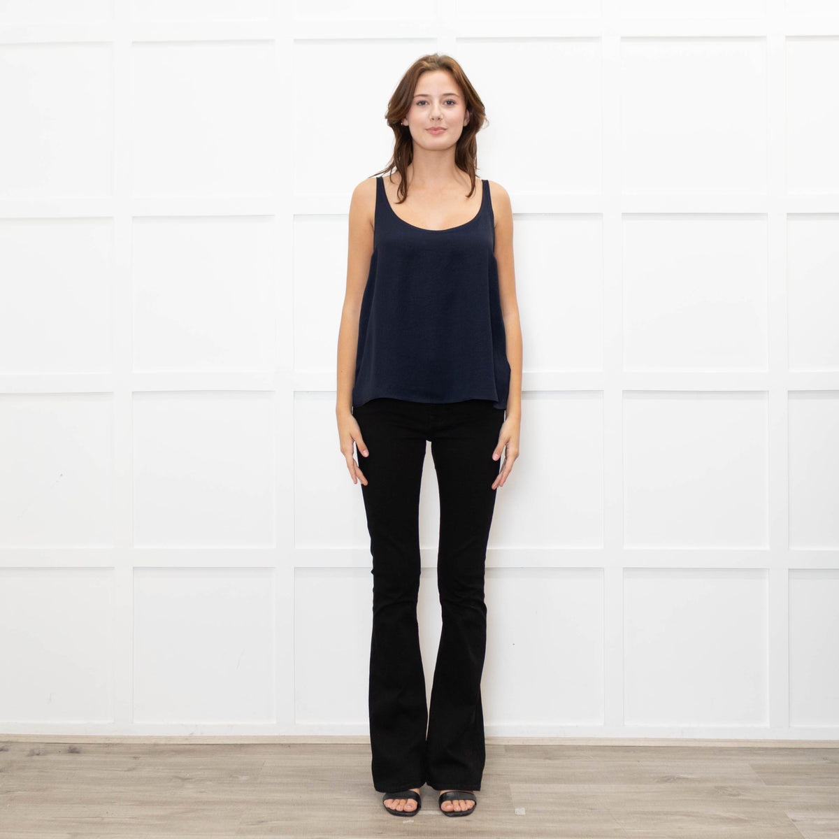 American Vintage Navy Satin Camisole Top