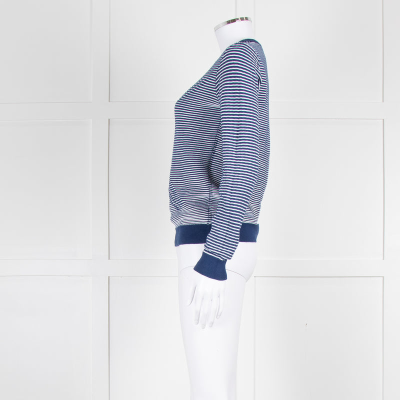 Kenzo Blue White Striped K Sweater