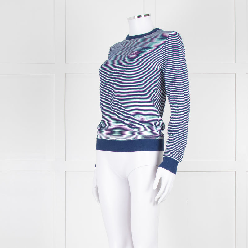 Kenzo Blue White Striped K Sweater