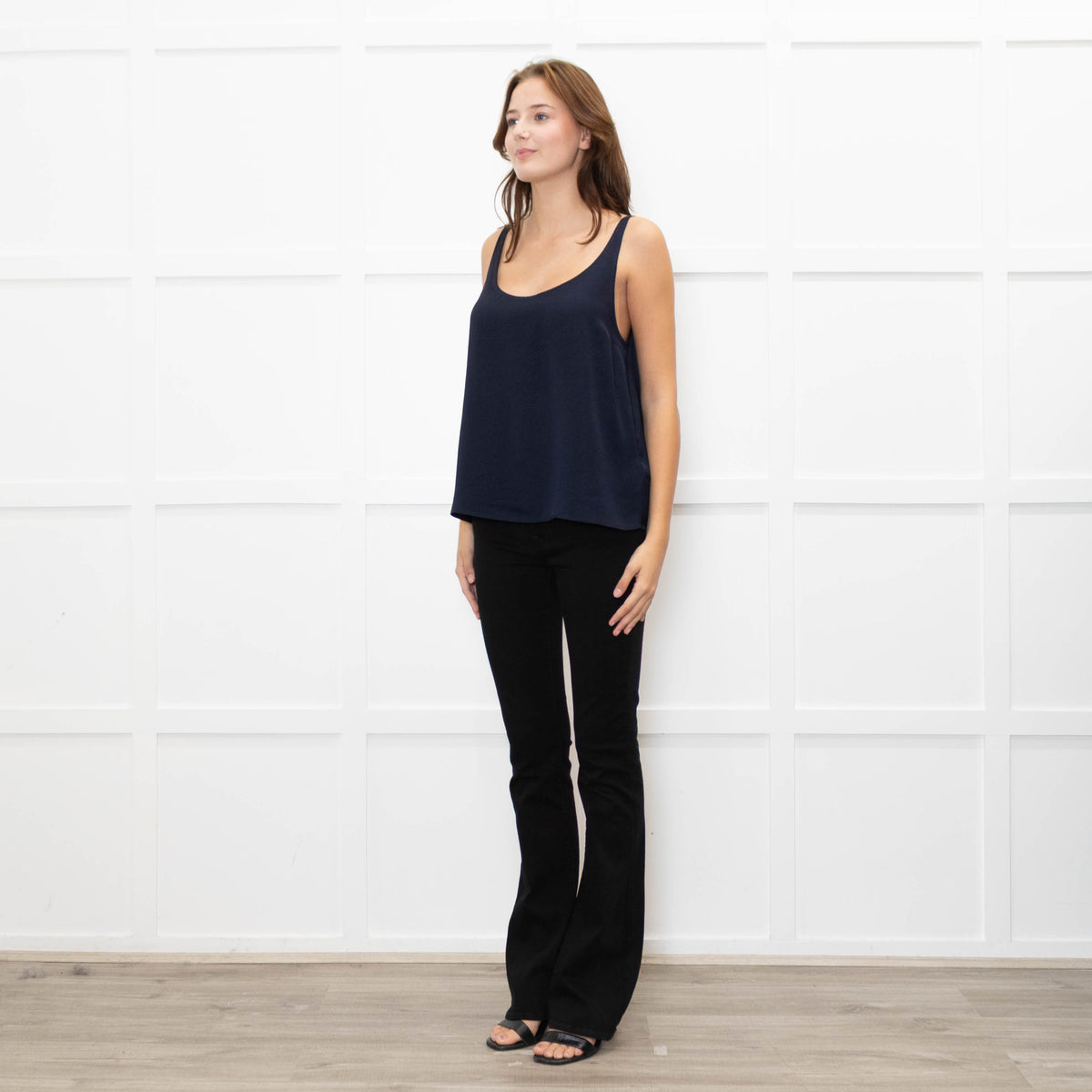 American Vintage Navy Satin Camisole Top