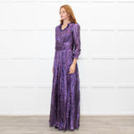 Ridley Purple Lurex Maxi Dress