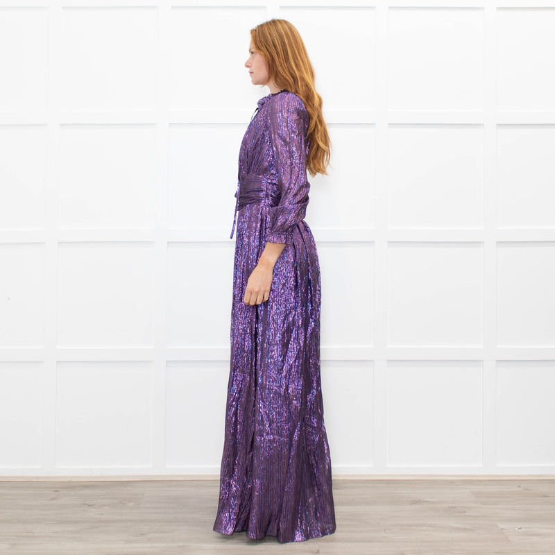 Ridley Purple Lurex Maxi Dress