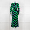 Me + Em Black Green Birds of Paradise Crepe Maxi Dress