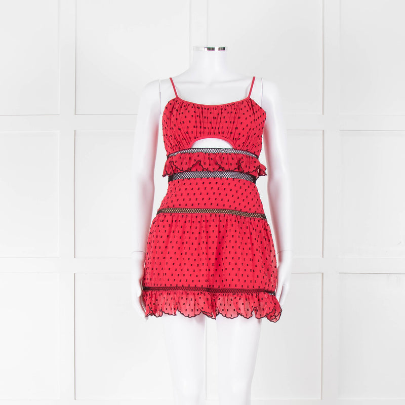 Self-Portrait Red Spot Mini Dress