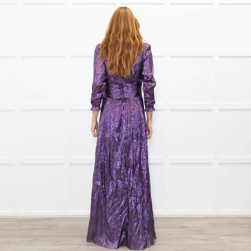 Ridley Purple Lurex Maxi Dress