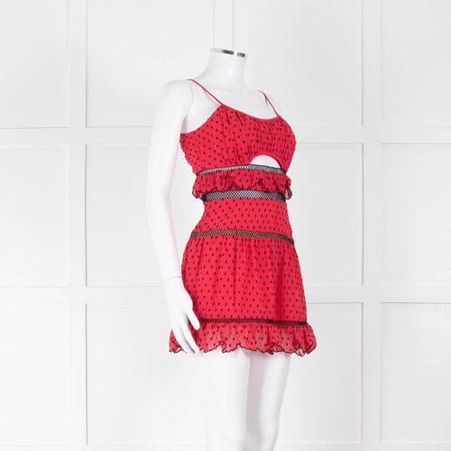Self-Portrait Red Spot Mini Dress
