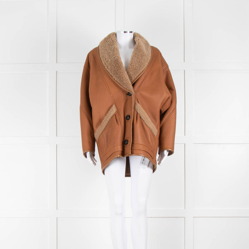 Isabel Marant Audrina Camel Shearling Jacket
