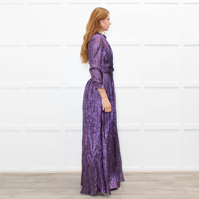 Ridley Purple Lurex Maxi Dress