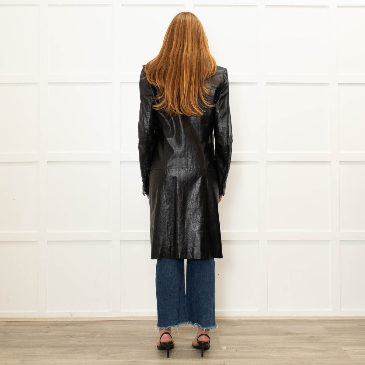 Ann Demeulemeester Black Leather Trench Coat