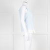 Max Mara Pale Blue White Sleeveless Pleated Bottom Top