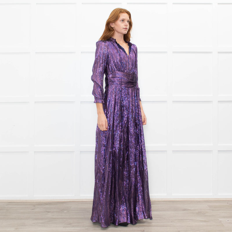Ridley Purple Lurex Maxi Dress