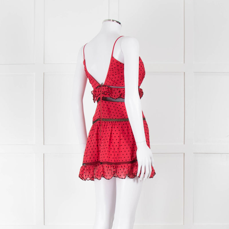 Self-Portrait Red Spot Mini Dress