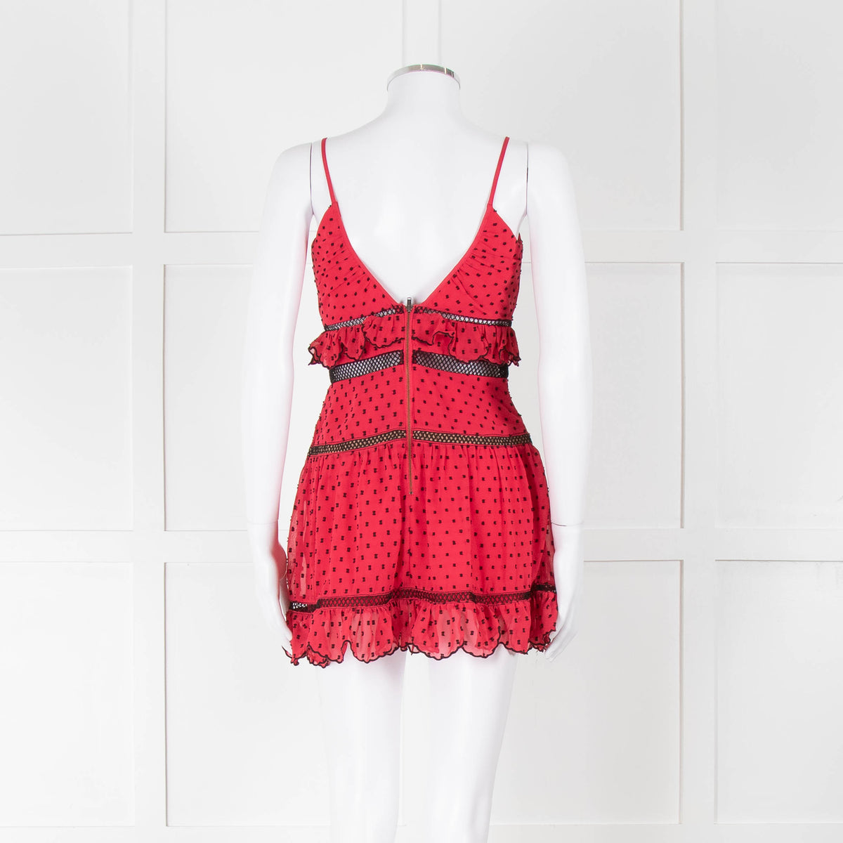 Self-Portrait Red Spot Mini Dress