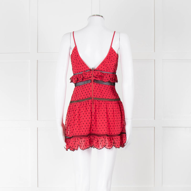 Self-Portrait Red Spot Mini Dress