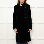 Theory Black Velvet Military Style Coat