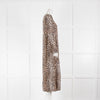 Lollys Laundry Cream Brown Black Animal Print Long Sleeve Front Pocket Dress