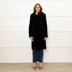Theory Black Velvet Military Style Coat