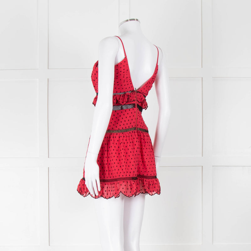 Self-Portrait Red Spot Mini Dress