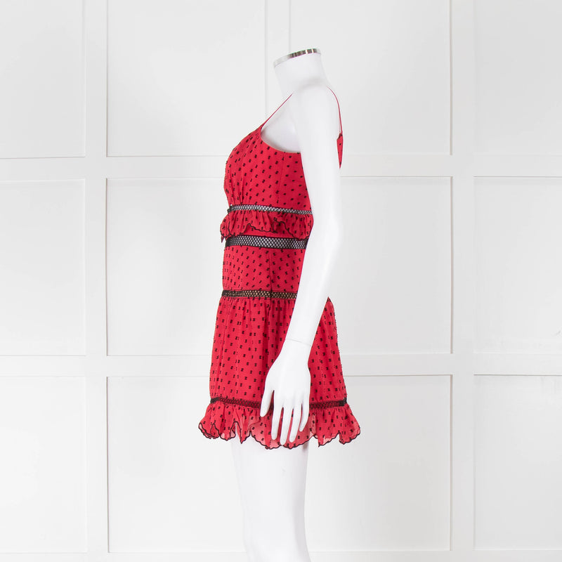 Self-Portrait Red Spot Mini Dress