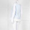 Max Mara Pale Blue White Sleeveless Pleated Bottom Top