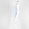 Max Mara Pale Blue White Sleeveless Pleated Bottom Top