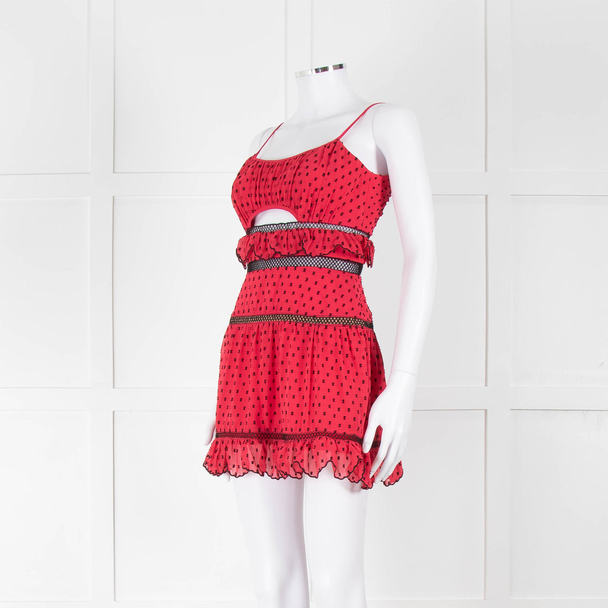 Self-Portrait Red Spot Mini Dress