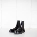 Jil Sander Black Leather Chelsea Ankle Boots