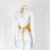 Ganni Gold Crochet Halter Neck Top