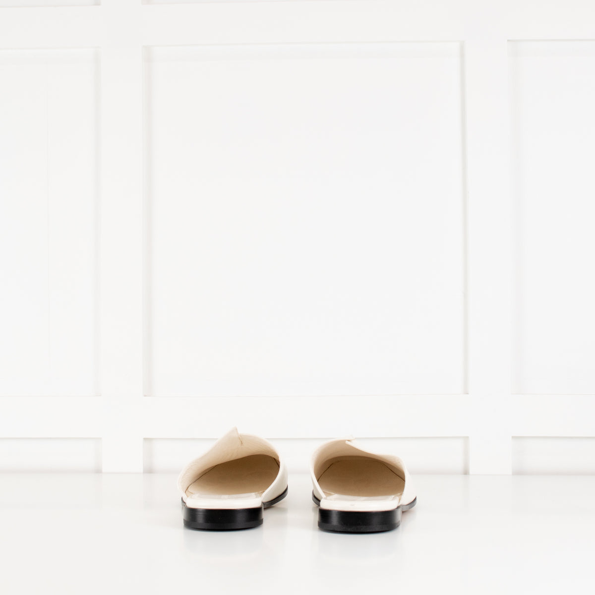 Bottega Veneta Roma White Leather Slippers