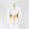 Ganni Gold Crochet Halter Neck Top