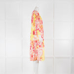 Antik Batik Orange Yellow Red Circle Print Kaftan Dress