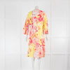 Antik Batik Orange Yellow Red Circle Print Kaftan Dress