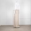 Sarah Pacini Beige Linen Wrap Maxi Skirt