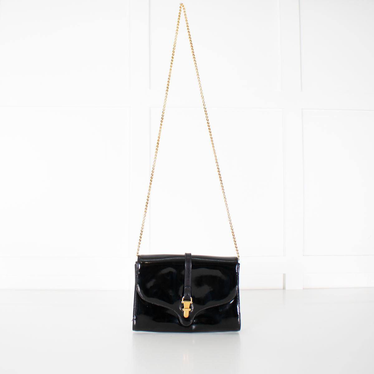 Gucci Black Patent Leather Crossbody Vintage Bag