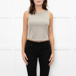 Agolde Greige Ribbed Tank Top