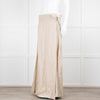 Sarah Pacini Beige Linen Wrap Maxi Skirt