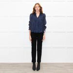 Ridley Navy Blue Lurex Top