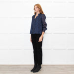Ridley Navy Blue Lurex Top