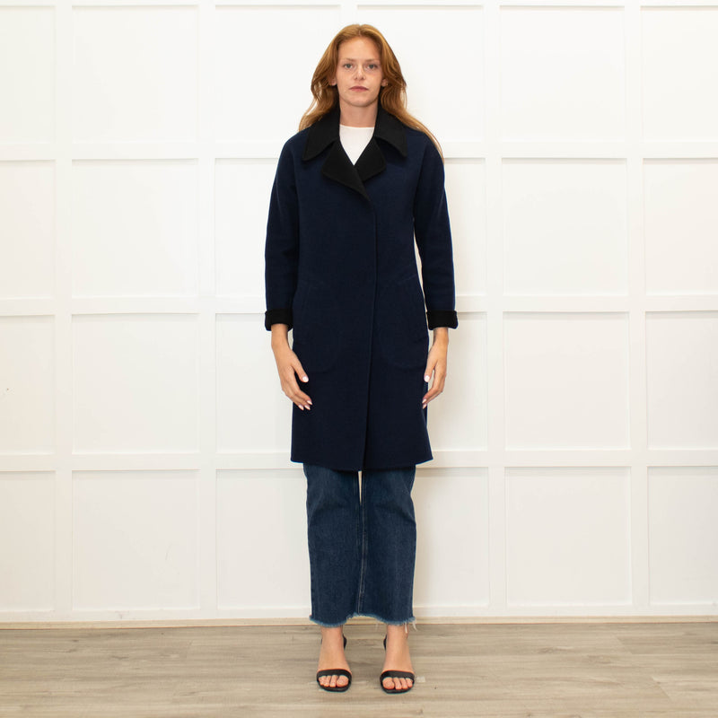 Rag & Bone Blue And Black Reversible Coat