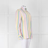 Ganni Yellow Pink Green Striped Shirt