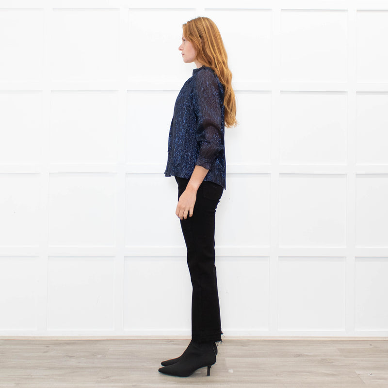 Ridley Navy Blue Lurex Top