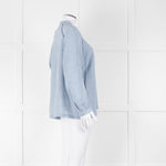 Wrap London Sky Blue Linen Cotton Blend Blouse