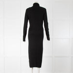 Holland Cooper Black Roll Neck Midi Knit Dress