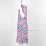 Rouje Pink Blue Floral Midi Skirt