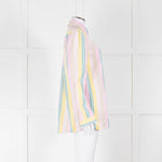 Ganni Yellow Pink Green Striped Shirt